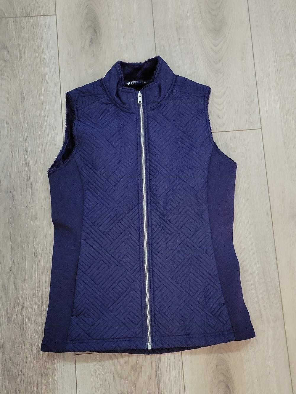 Women's Quilted Zip-Front Vest - Navy